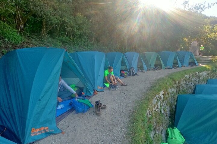 Trek tents at sunrise on the Inca Trail